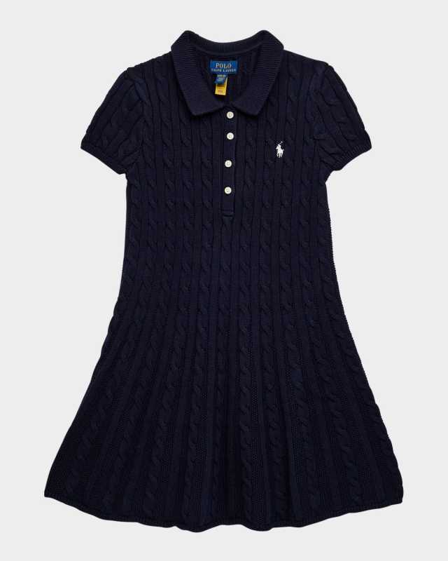 Girl's Cable Knit Sweater Dress, Size S-XL